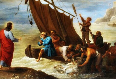 La pesca miracolosa, David Teniers detto il Giovane, 1650, Old Masters Gallery - Mosca