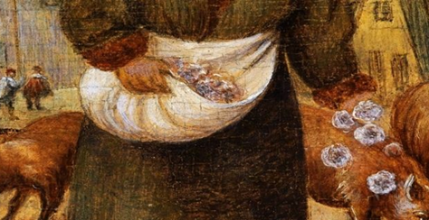 Pieter Brueghel II (1564 - 1637/38): Gettare le perle ai porci, olio su tavola