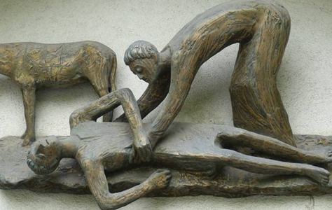 Il buon samaritano – Scultura in bronzo