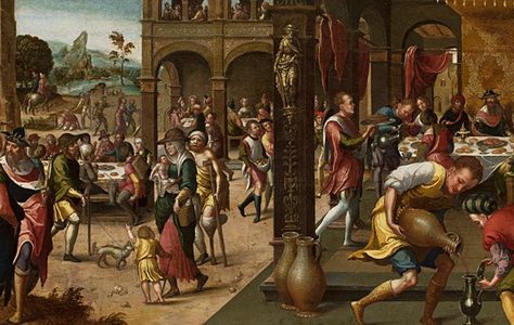 Brunswick Monogrammist: La parabola del gran banchetto, Museo Nazionale Varsavia, olio su tela - 1525